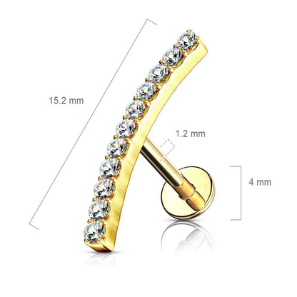 Labret Bar curved Zirconia Internally Threaded