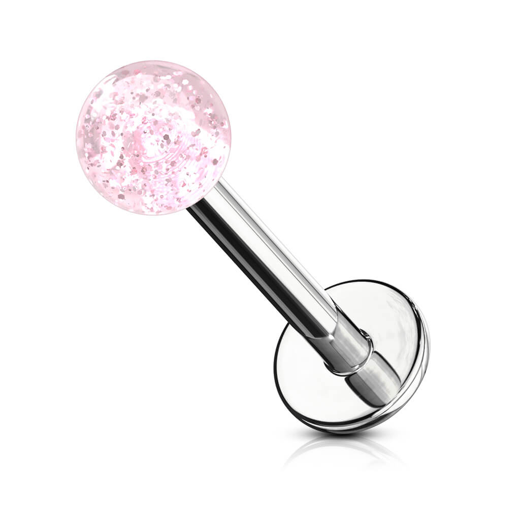 Labret akrylowa kulka glitter