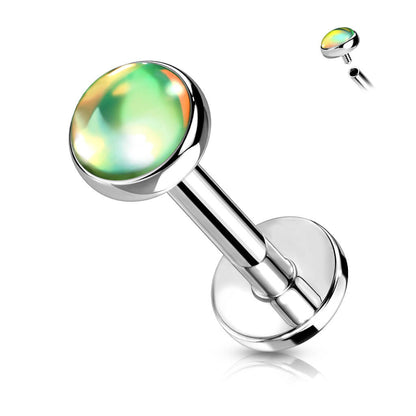 Labret Illuminating Flat synthetic Stone Internally Threaded