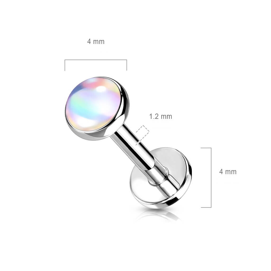 Labret Illuminating Flat synthetic Stone Internally Threaded