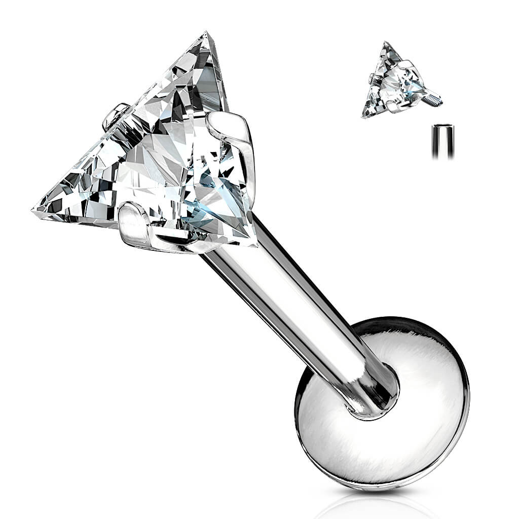 Labret Dreieck Zirkonia Innengewinde