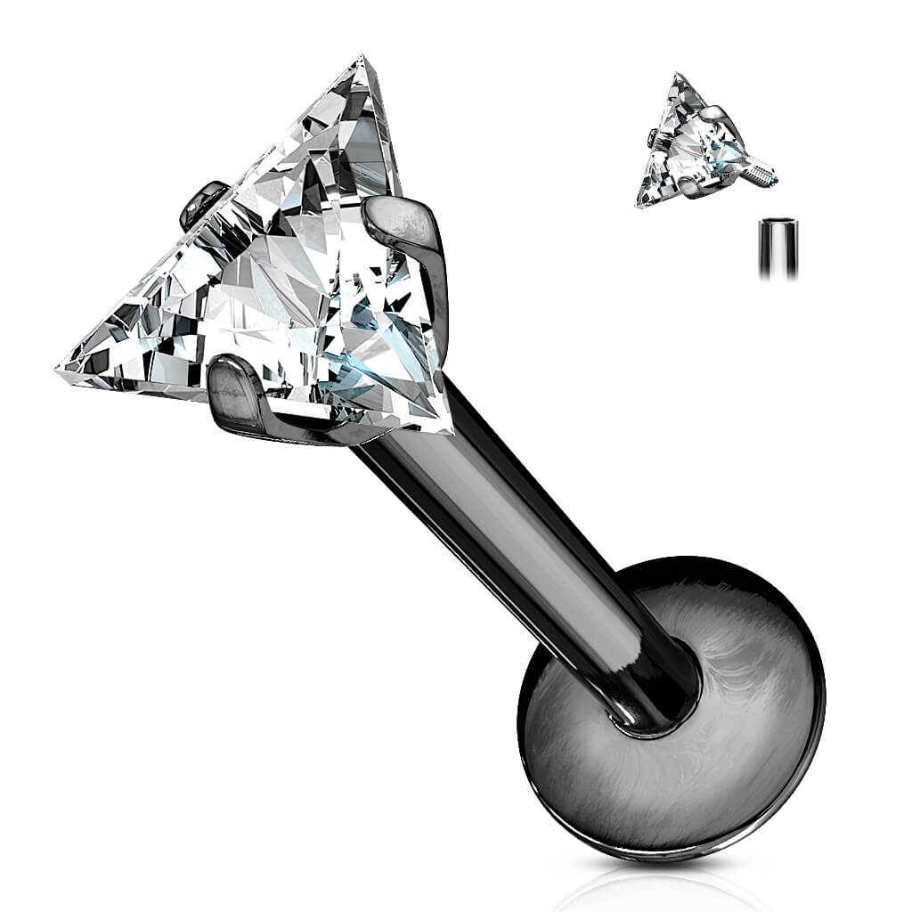 Labret Dreieck Zirkonia Innengewinde