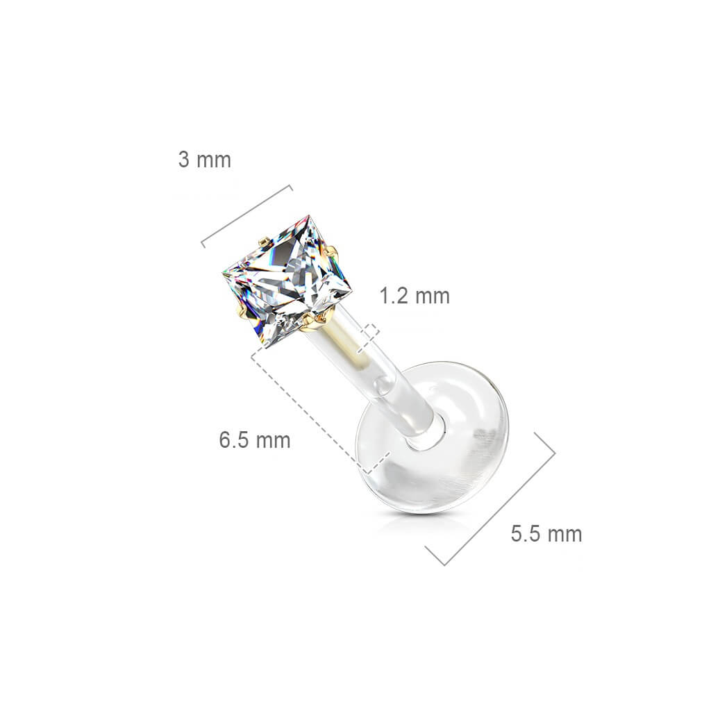 Labret Square Zirconia