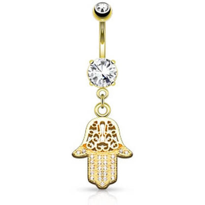 Bauchnabelpiercing Hamsa beweglich Zirkonia