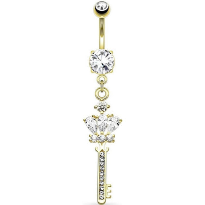 Belly Button Piercing Key dangle Zirconia