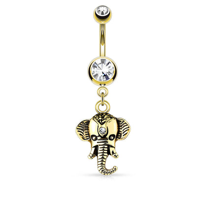 Bauchnabelpiercing Elefant beweglich Zirkonia