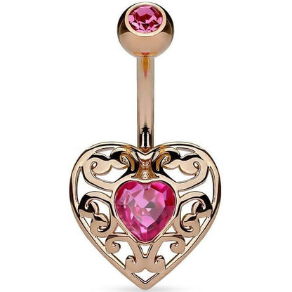 Belly Button Piercing Heart Zirconia