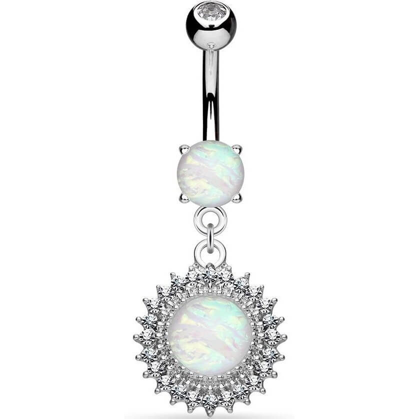 Piercing Nombril Pendentif Boule Opale