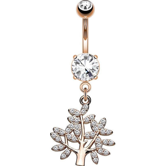 Piercing Nombril Pendentif Arbre De Vie Zircone