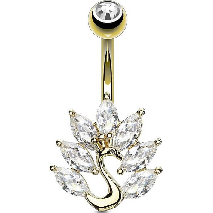 Belly Button Piercing Peacock Zirconia