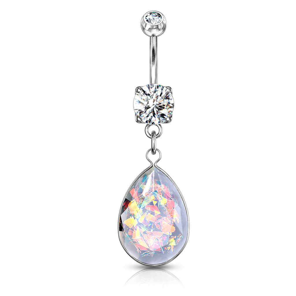 Bauchnabelpiercing Regenbogen Opal beweglich