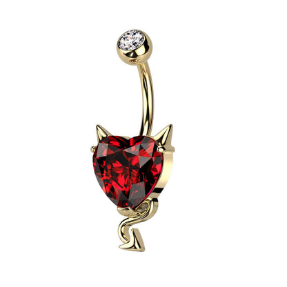 Belly Button Piercing Devil Heart Zirconia