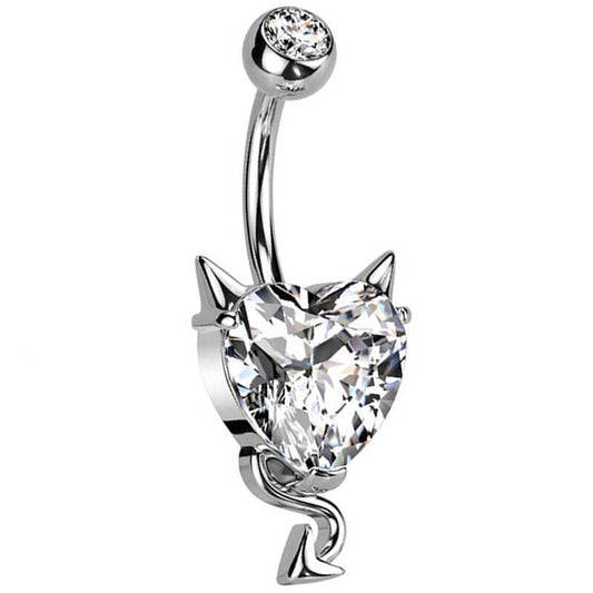 Belly Button Piercing Devil Heart Zirconia