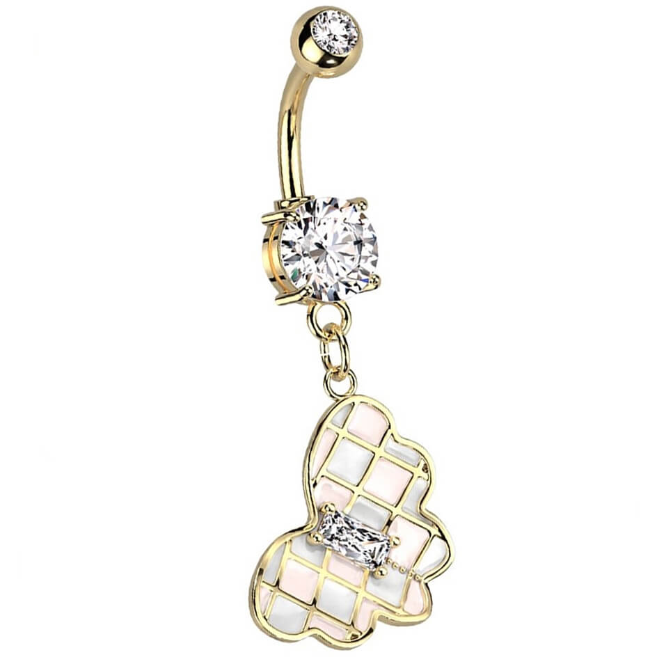 Piercing Nombril Pendentif Papillon Zircone