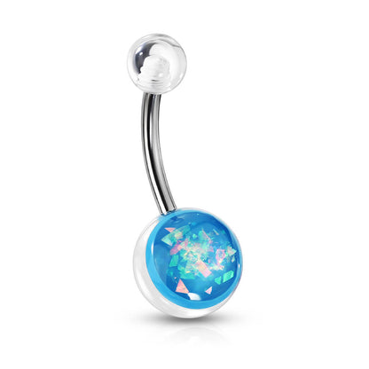 Bauchnabelpiercing Opal Silber