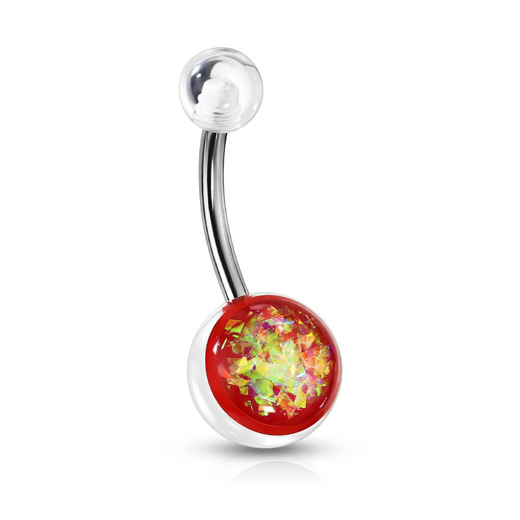 Bauchnabelpiercing Opal Silber