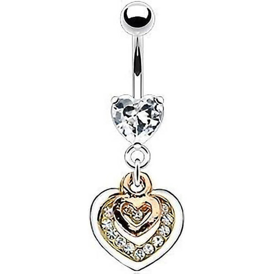 Piercing Nombril Pendentif Coeur Zircone