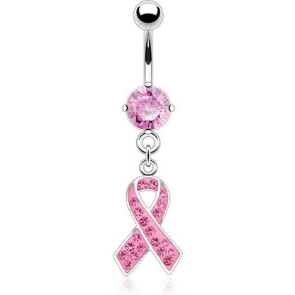 Piercing Nombril Pendentif Noeud Cancer Du Sein Zircone