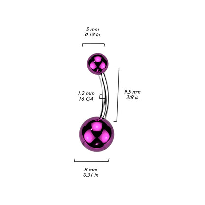 Piercing Ombelico Acrilico rivestito di vetro