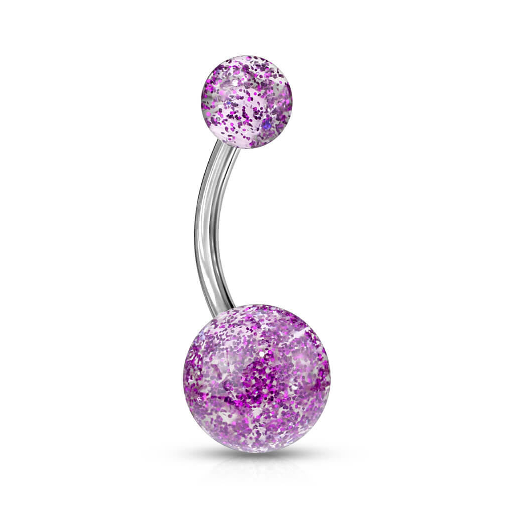 Belly Button Piercing Acrylic Ultra Glitter Ball