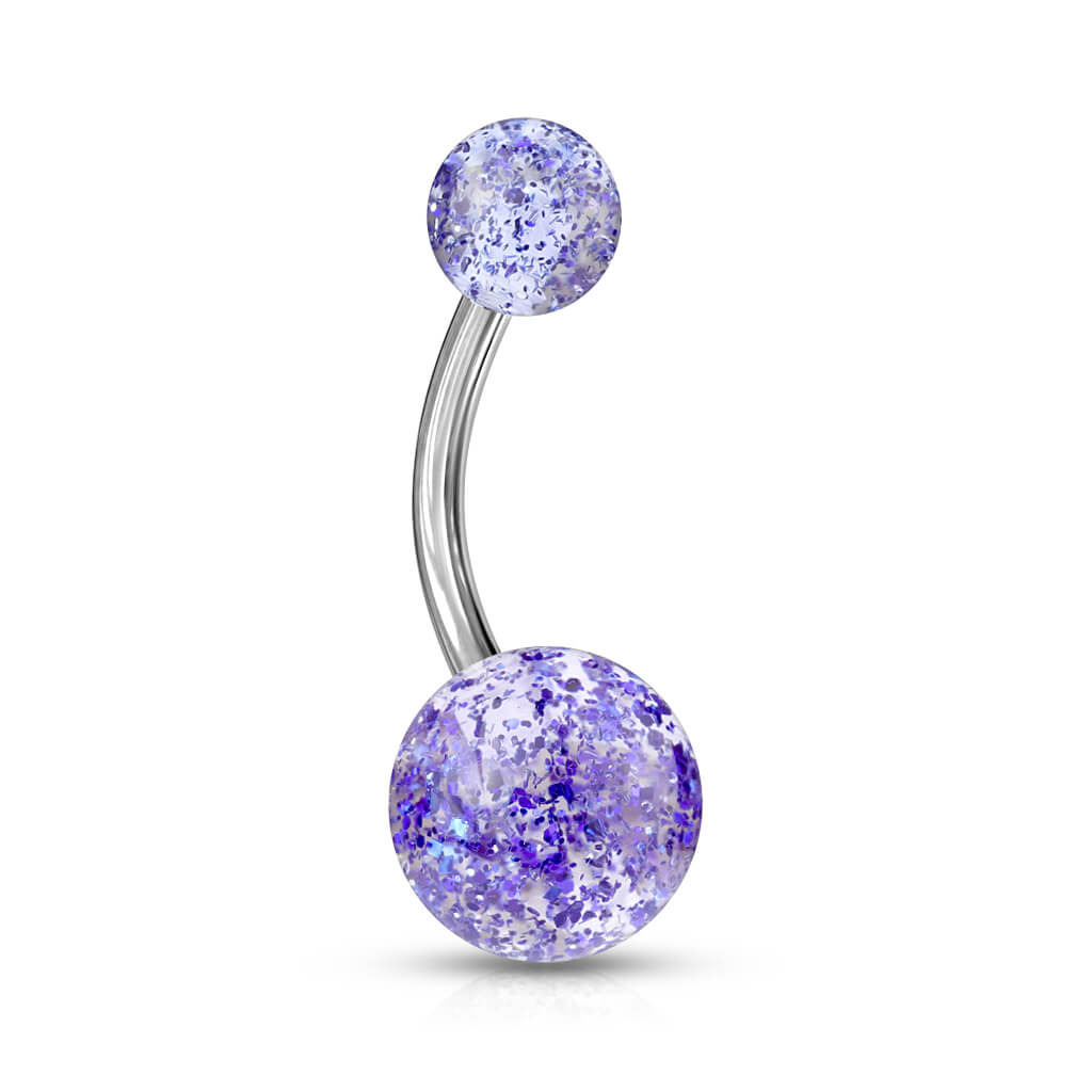 Belly Button Piercing Acrylic Ultra Glitter Ball