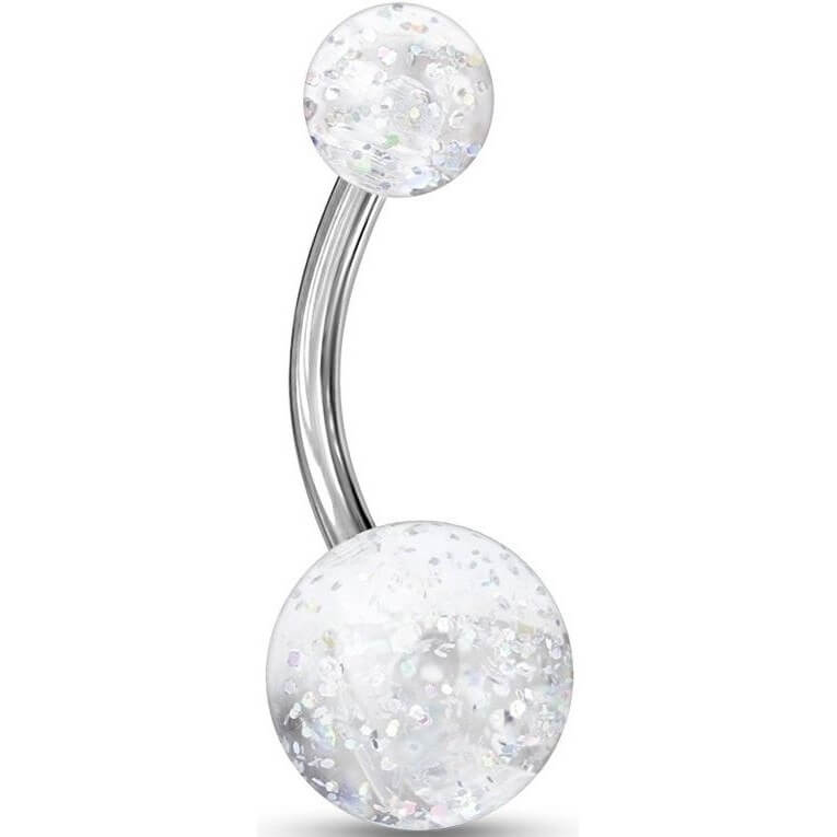 Belly Button Piercing Acrylic Ultra Glitter Ball