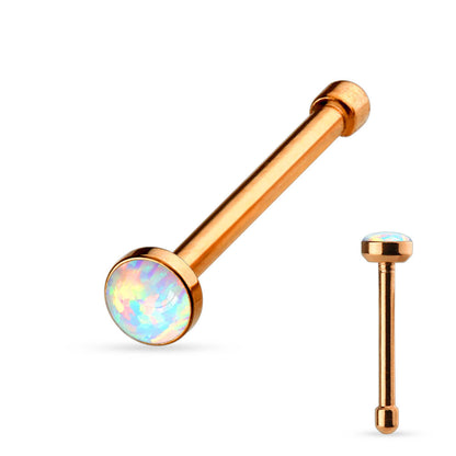 Nose Stud Opal Round Flat