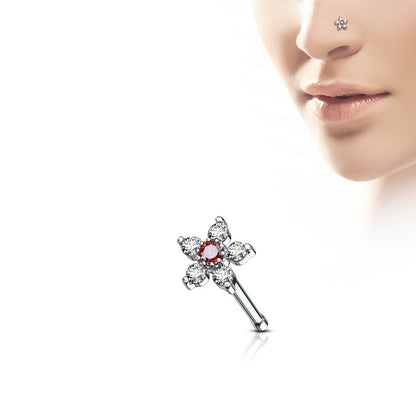 Nose Stud Flower 6 Zirconia