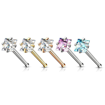 Nose Stud Square Zirconia