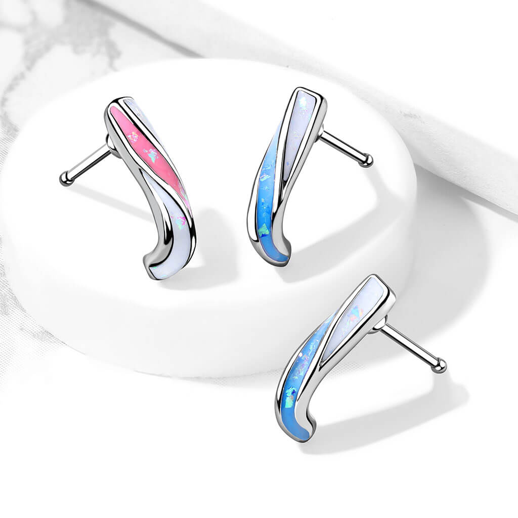 Nose Crawler Twist Opal Silver