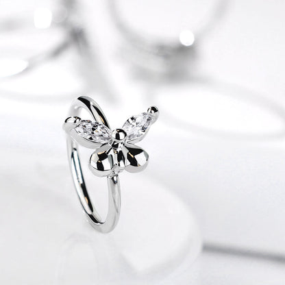 Ring Butterfly Zirconia Gold Bendable