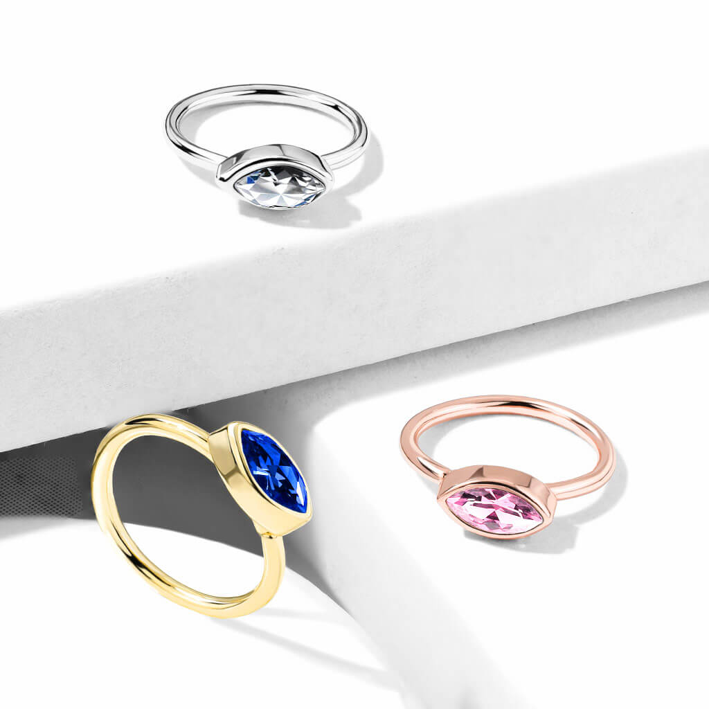 Ring Marquise Schliff Zirkonia Biegbar