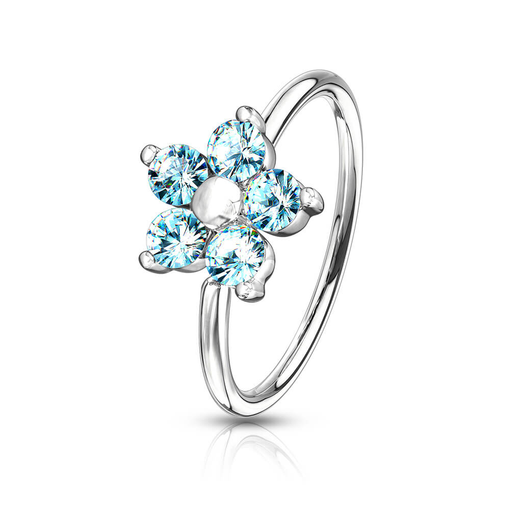 Ring Blume Zirkonia Biegbar