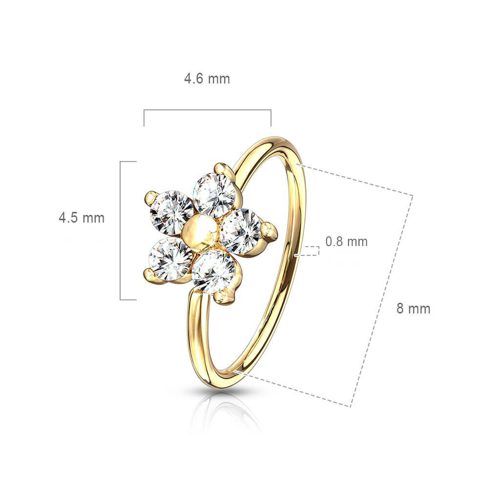 Ring Blume Zirkonia Biegbar