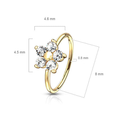 Ring Flower Zirconia Bendable