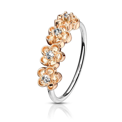 Ring Flower Zirconia Bendable