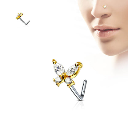 Nez En Forme de L Papillon Zircone