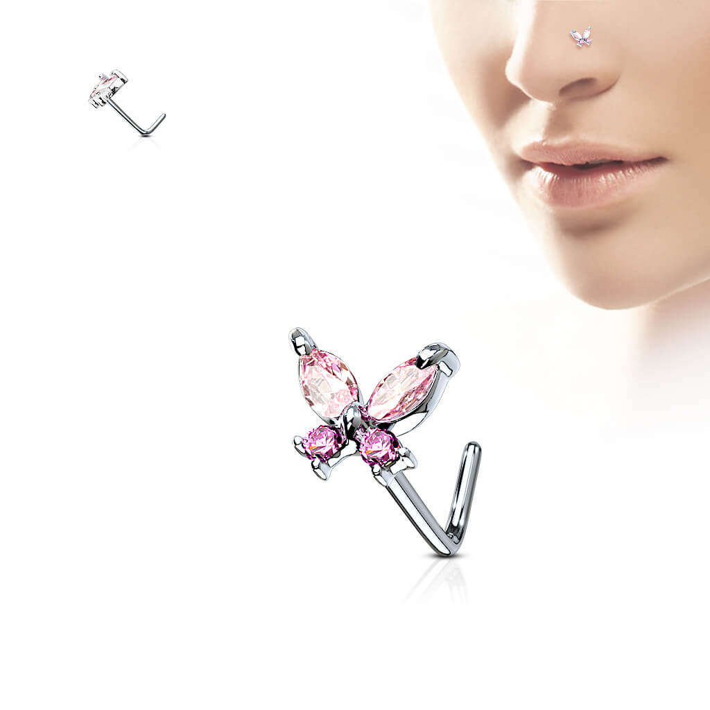 Nez En Forme de L Papillon Zircone