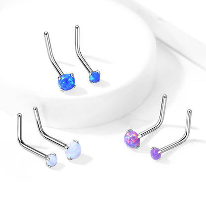 Nose L-Shape Opal Silver