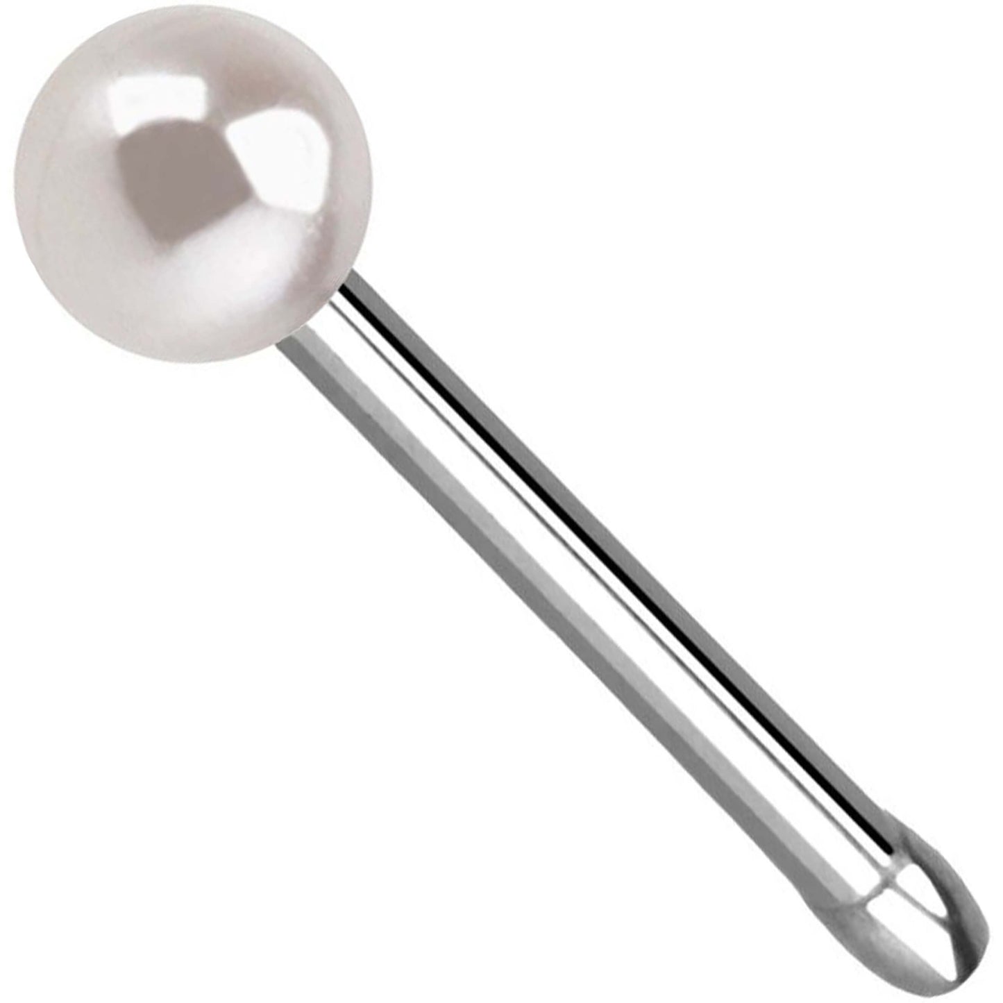 Nose Stud Pearl Silver