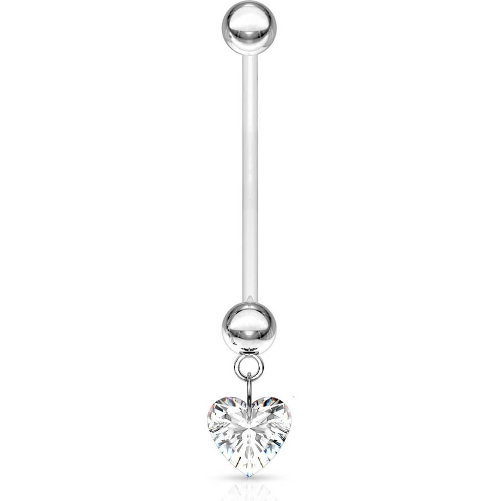 Bauchnabelpiercing Herz beweglich Zirkonia