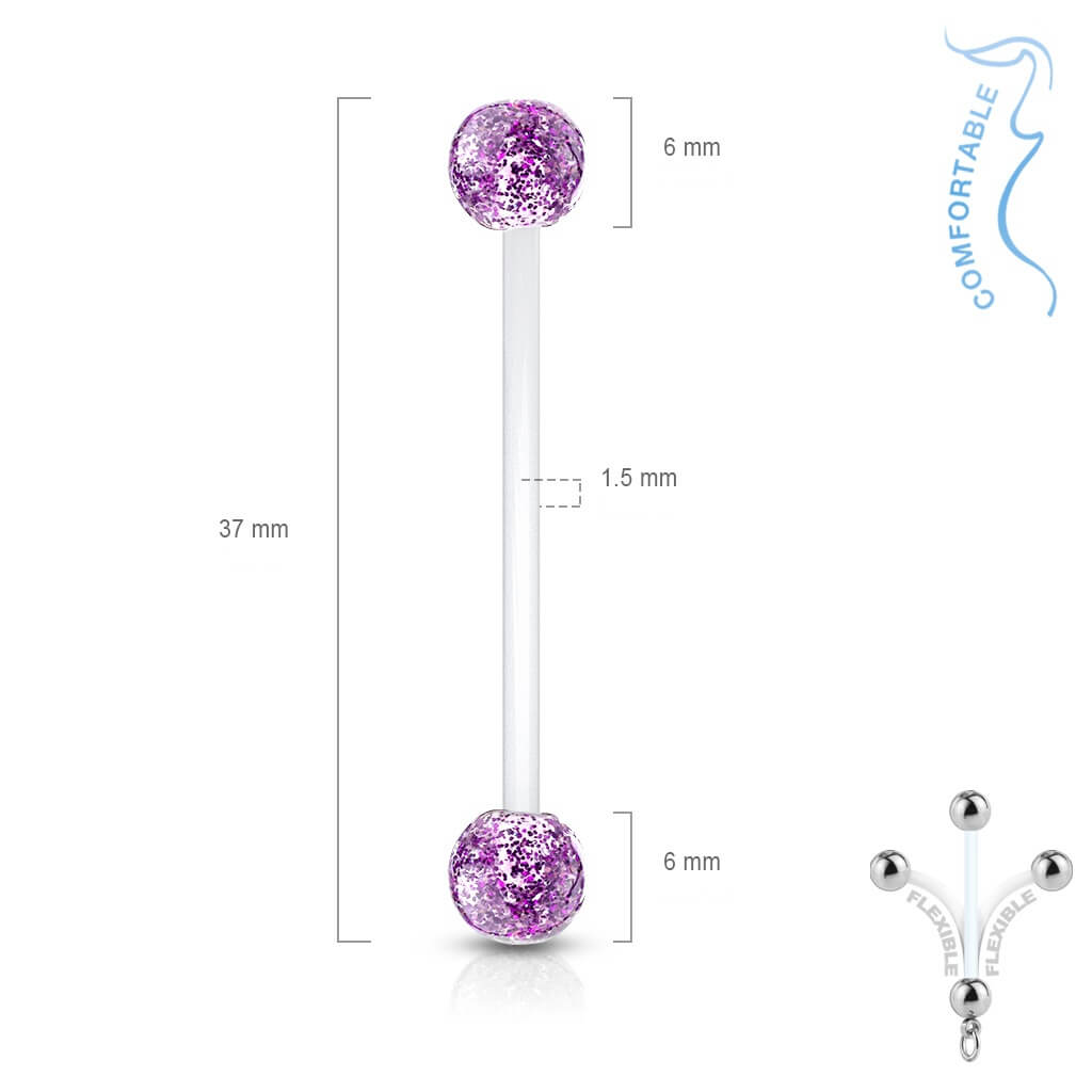 Belly Button Piercing Acrylic Glitter Ball