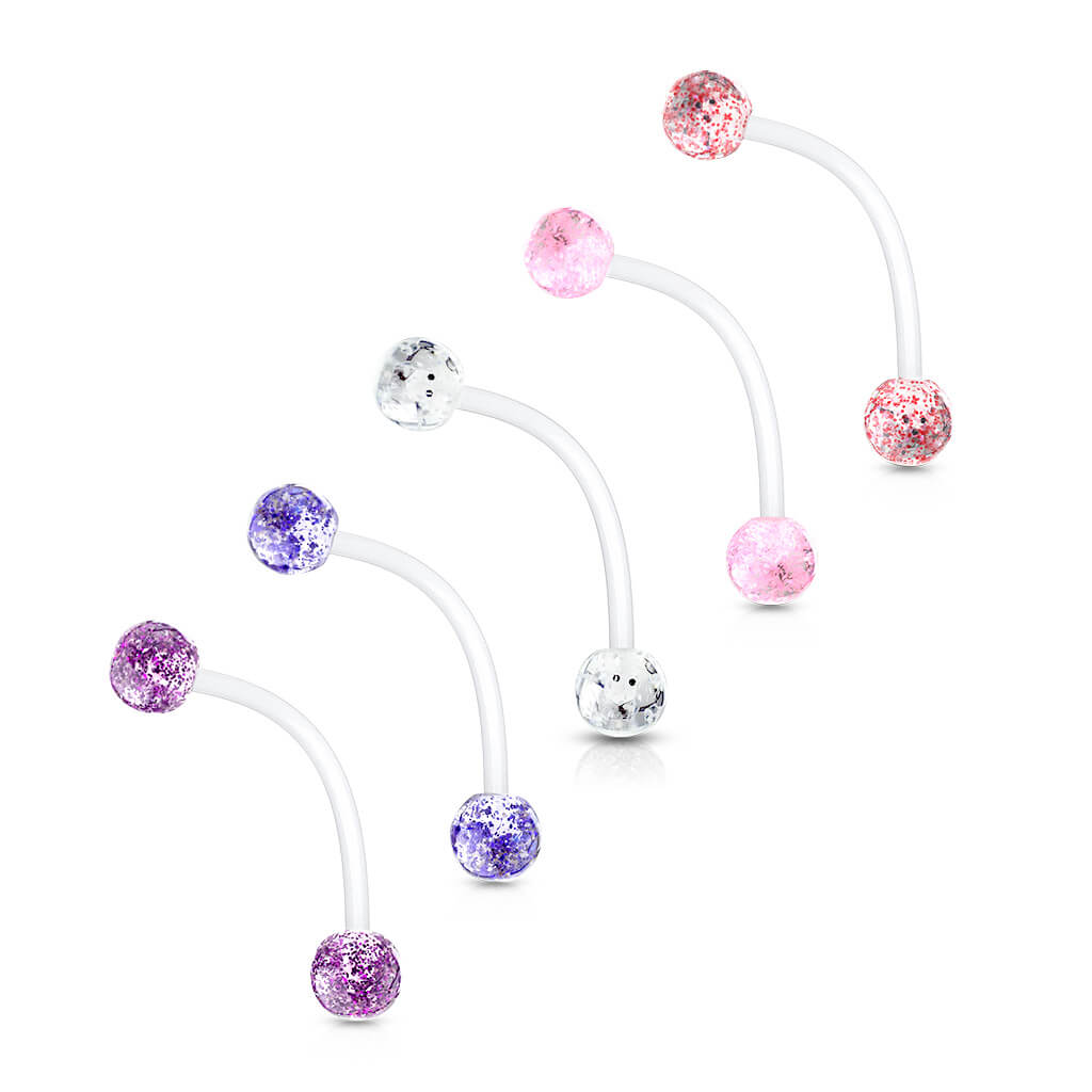 Bauchnabelpiercing Acryl Glitzer Kugel