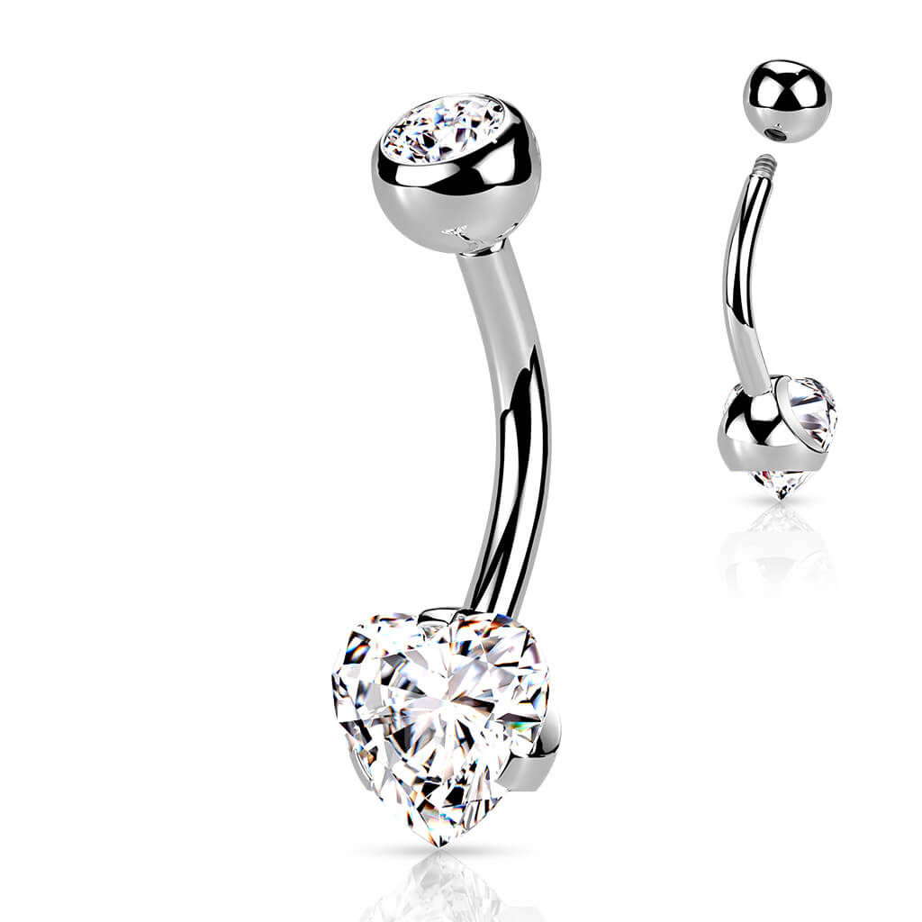 Piercing Ombelico Cuore di Zircone