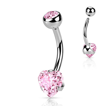 Piercing Ombelico Cuore di Zircone