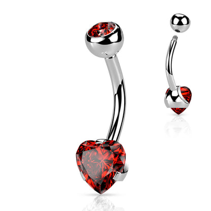 Piercing Ombelico Cuore di Zircone