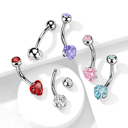 Piercing Ombelico Cuore di Zircone