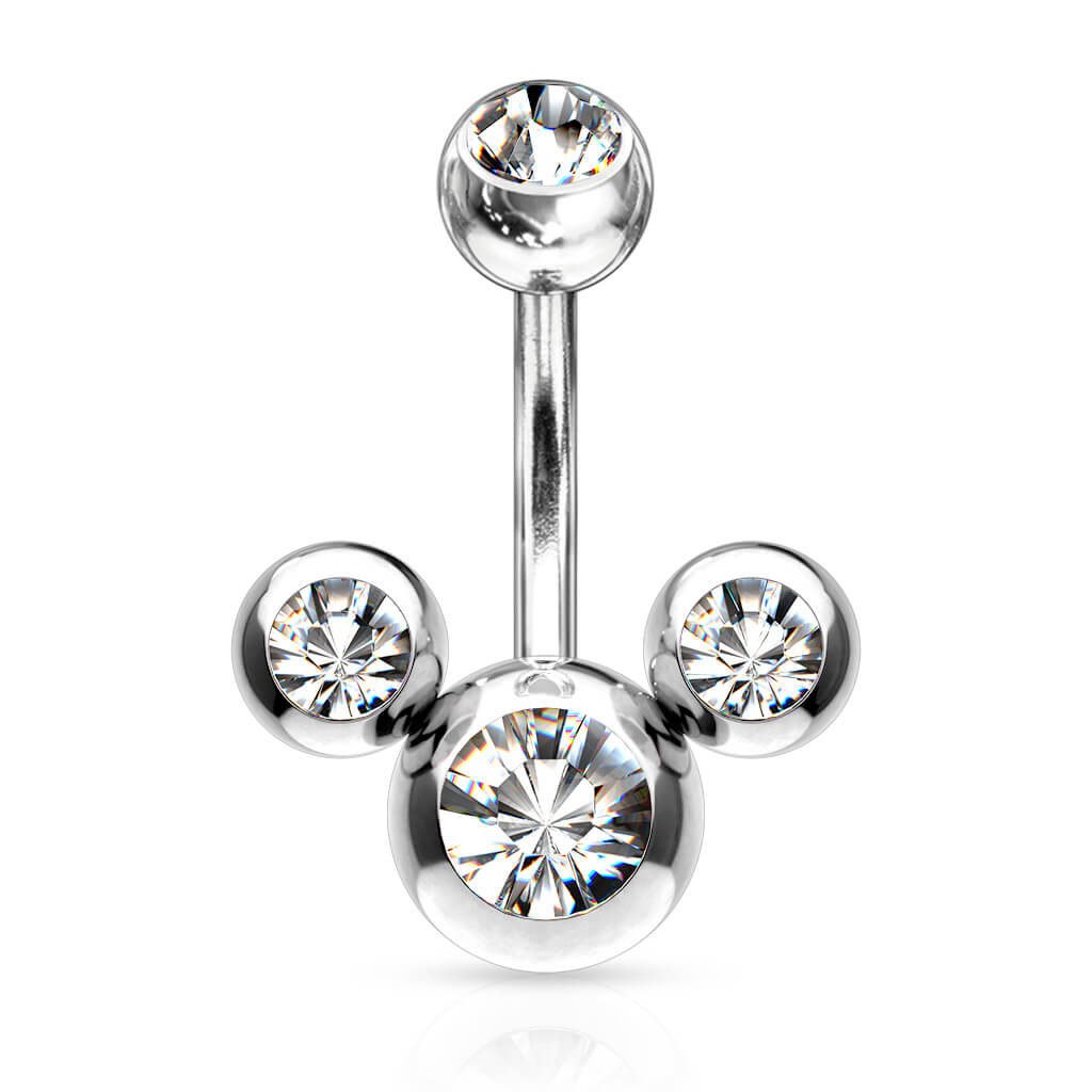 Belly Button Piercing 3 Zirconia