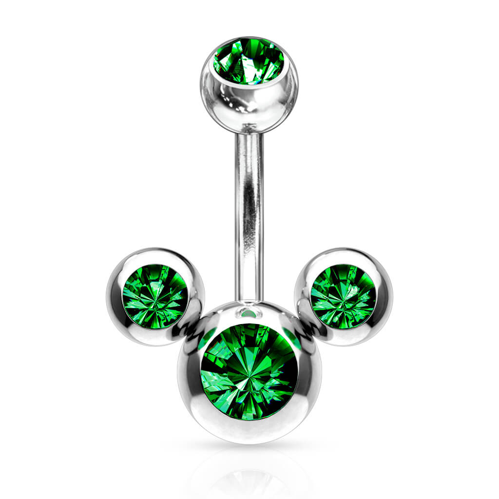 Belly Button Piercing 3 Zirconia