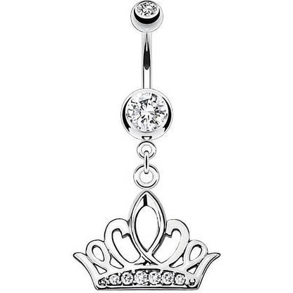 Belly Button Piercing Crown dangle Zirconia